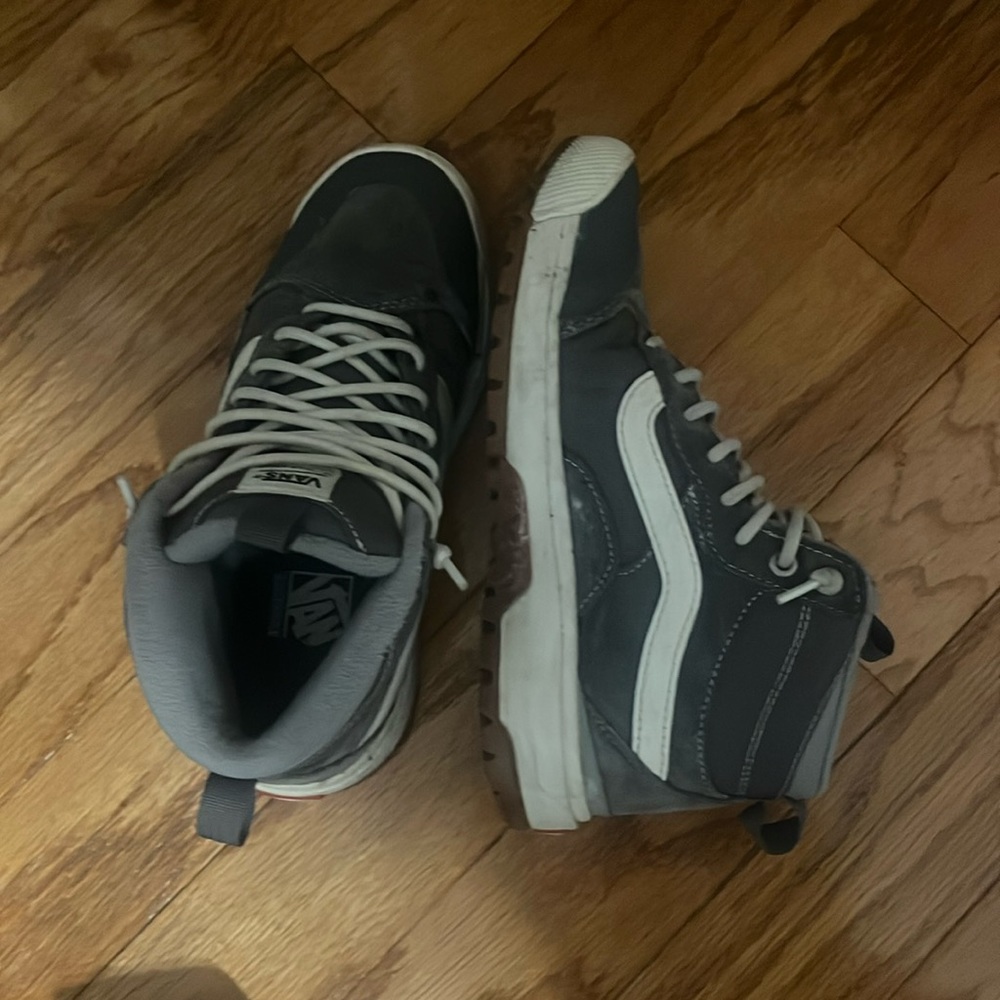 Gray High Top Vans Boots
